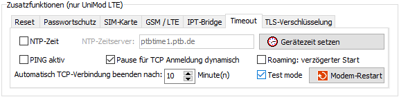 Screenshot BA-ModSet: Registerkarte Testausgaben im Terminal