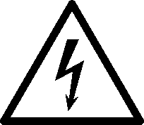 Symbol: elektrischer Schlag / Warnhinweis Spannung